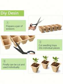 100Pcs Seed Starter Pots & Trays Kit, Plant Germination Nursery Pot Set, Seedling Starting Tray For Garden Greenhouse, Vegetable Flower Herb Seed Growing - multicolor - View 2
