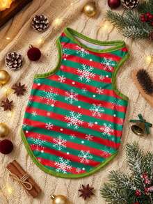 PETSIN 1pc Cartoon Snowflake Striped Christmas Dog Vest - Multicolor - View 1