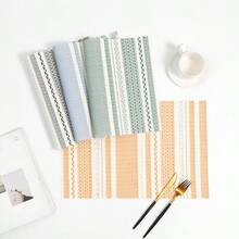 Spring Woven Placemats Set, Durable PVC Table Mats, Washable & Heat‑Resistant Dining Placemats, Table Decor For Daily Dining, Wedding, Banquet And Party Occasions - Multicolor - View 9