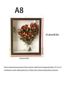 1pc Handmade Dried Flower Display Frame, Double-Sided Transparent Photo Frame, Diy 3d Insect Clay Model Specimen Holder, Desktop Frame, Gift For Birthday, Graduation - Multicolor - View 9