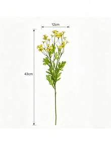 Cirelle 1pc/3pcs Artificial Yellow Daisy Flower Stem, Fake Wildflower Spray, Faux Silk Chamomile Branch For Vase Fillers, Wedding Arrangements & Home Table Floral Decor - Multicolor - View 9