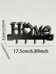 Key Holder For Wall, Home Shaped Key Hooks Wall Mount, Decorative Key Rack Entryway Organizer With Hooks For Keys, Mail, Coats, Bags And Leashes, Modern Wall Decor For Hallway, Living Room, Doorway, 1 Pc - Black - View 7