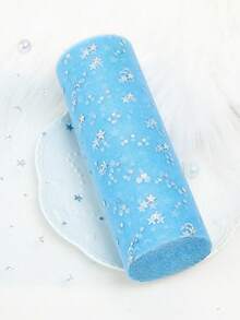 1PC 10 Yards Star Moon Laser Glitter Tulle Roll Soft Sheer Fabric Shimmery Mesh Ribbon For Party Decor DIY Craft Ballet Tutu Wedding Backdrop Stage Costume Sewing - Multicolor - View 9