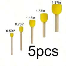 5pcs/15pcs/25pcs Kuas Spons Kuning untuk Grafiti, Lukisan, dan Proyek Seni - Kepala Jamur Bulat - MultiWarna - View 9
