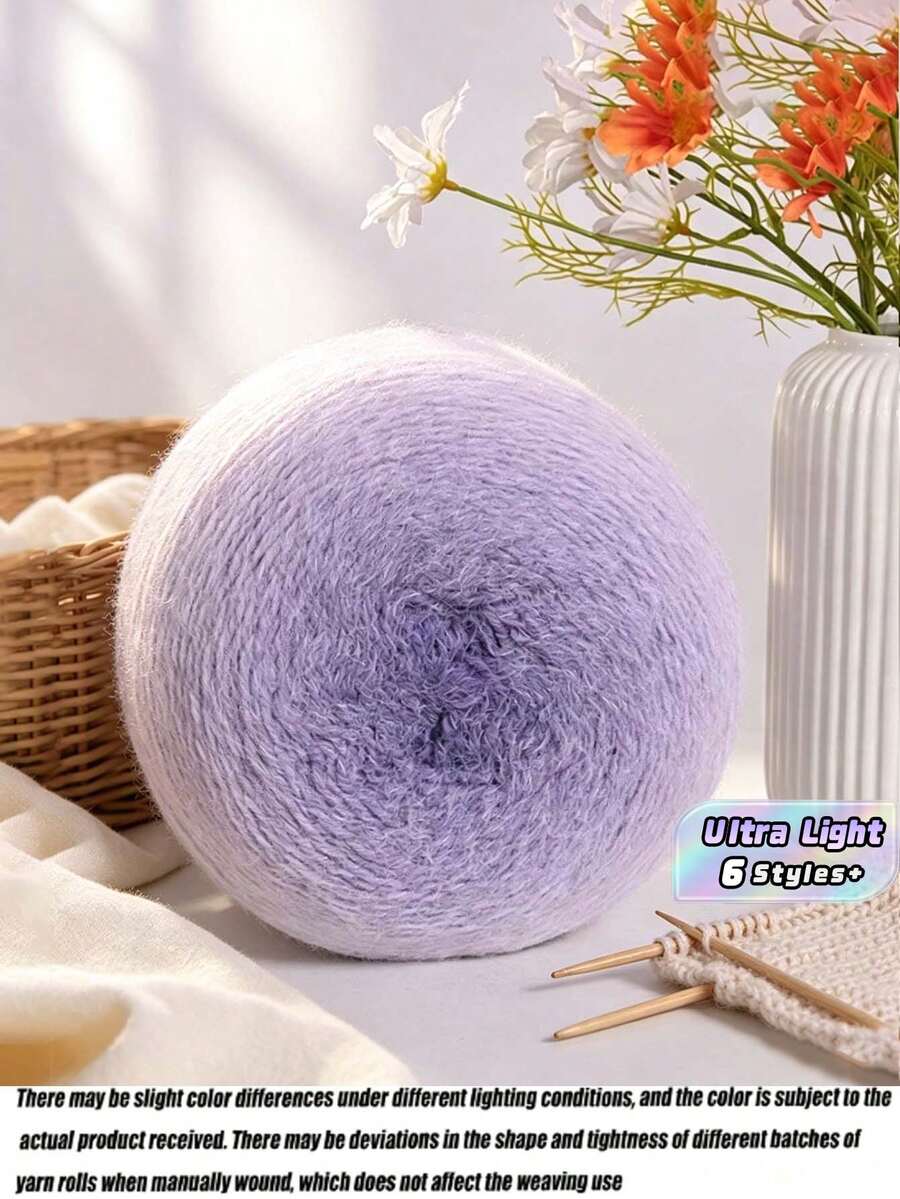 600g Big Magic Circle Yarn Ball Handmade DIY Knitting Gradient Light Mist Snow Fairy Long Fluffy Yarn Throw Blanket Bouquet Yarn Kit Yarn - 600 Grams - View 1