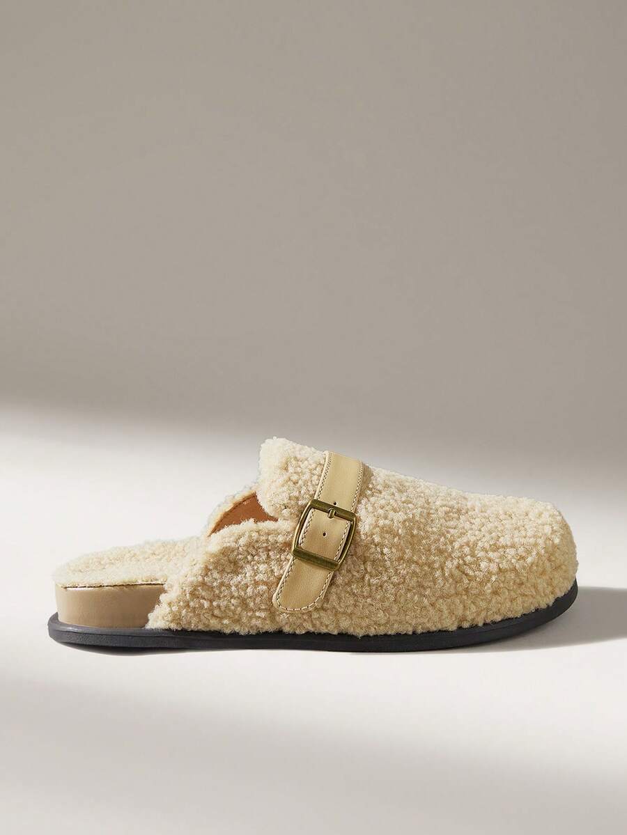 Solecia Women's Fashion Foot Cover Closed Toe Flats, Mao Mao Keeps Warm At Home - Khaki - View 1