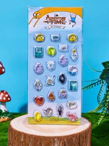 ADVENTURE TIME X POKOJA LAND Adventure Time 3D Stickers , Waterproof Clear Drip Glue Cartoon Decals For Laptop Water Bottle Suitcase Journal DIY Decor, Multiple Unique Character Shapes - Multicolor - View 4