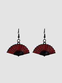 MortiRose 1 Pair Of Gothic Scalloped Spider Webs For Daily Travel With Women's Earrings, Halloween, Halloween Accessories/Gothic/Dark/Black - Black and White - View 6