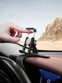 Car Dashboard Instrument HUD Phone Holder Universal Spring Clip 360 Degree Rotation Navigation Anti Shake Shockproof Stable Bracket Non Slip Easy Install Smartphone GPS Adjustable SUV RV - Black - View 4