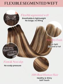 蜂蜜金 Balayage 章魚夾式人髮接髮片 一件式舒適佩戴 簡易安裝 便攜式髮片 打造豐盈髮型 - S4/27/4 - 查看 6