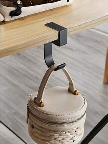 1 PC Heavy Duty Multifunctional Portable Sturdy Non Slip Easy Install No Drill Removable Reusable Versatile Desk Side Utility Hook Bag Purse Backpack Hanger Organizer Space Saver For Office Home Dorm Travel Work Must Have - View 7