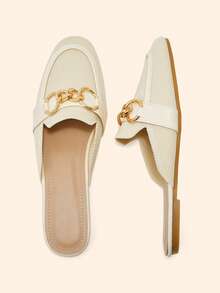 CUCCOO BASICS Women's Shoes Fashion Mules Comfort Fabric Loafers Suitable For Commuting Holidays Fall Shoes - Beige - View 4