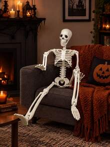 1 Piece Oversized Halloween Skull Prop, A Horror-Themed Skeleton Decoration Suitable For Haunted House, Bar Interior, And Various Halloween-Themed Party Scene Setups - A - View 6