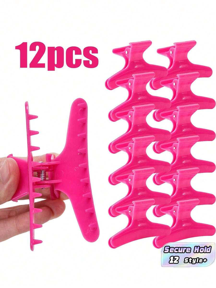 12pcs Butterfly Hair Clips, Hair Clips For Styling Sectioning Clamps Claws Pro Salon Hair Clips For Cutting, Styling, Sectioning, Coloring Hair Styling Clips Butterfly Clips Hair Accessories