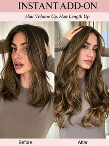 蜂蜜金 Balayage 章魚夾式人髮接髮片 一件式舒適佩戴 簡易安裝 便攜式髮片 打造豐盈髮型 - S4/27/4 - 查看 8