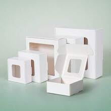 20 Small Paper Boxes With Display Window, Foldable Paper Boxes, Suitable For Chocolate, Wax, Hand Soap, Gifts, For Parties Or Weddings - 20pcs - View 4