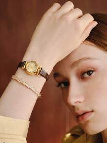 Opalesca Osmanthus Small Brown Highly Attractive Light Luxury Niche Retro Art Watch Waterproof Small Exquisite High Sense Of Simplicity - Brown - View 3
