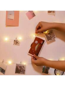 Teckwe 1set 1/2/3/4/5/10M Home Decor Photo Clips Light String,Indoor Bedroom Wall Decoration Fairy Light String With Plastic Clips, Wedding Birthday Party Decor Light String, Christmas Tree Decoration Lights,Girls' Room Wall Decorative Light String - Yellow light - View 11