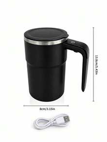 1 buah Mug Kopi Pengaduk Otomatis Pintar, Cangkir Pencampur Otomatis dengan Tampilan Suhu Digital, Cangkir Pengaduk Elektrik Isi Ulang dengan Tutup untuk Kopi dan Bubuk Protein di Rumah dan Kantor - Satu ukuran cocok untuk semua. - View 8