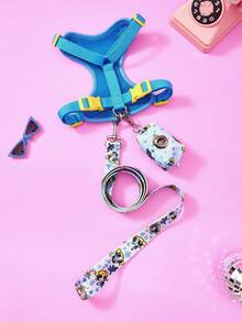 THE POWERPUFF GIRLS X PETSIN سترة مطبوعة للقطط والكلاب، مقود حيوانات أليفة، كيس نفايات - الأزرق - مشاهدة 2