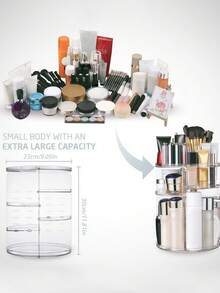 Rotatable Clear Acrylic Organizer, Desktop Bathroom Vanity Makeup Storage Holder - Multicolor - View 6