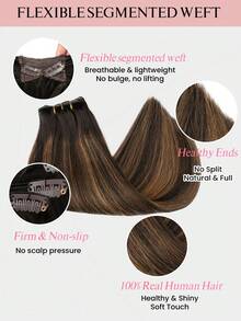 Balayage Brown Octopus Clip‑In Remy Human Hair Extensions One Piece All‑In‑One Multi‑Clips Hair Piece No Glue No Tape Add Full Volume For Women - S2/6/2 - View 6