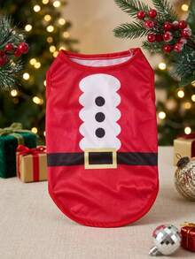 PETSIN 1pc Christmas Pet Vest With Red Ribbon Waistband - Multicolor - View 5
