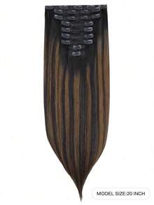 9PCS Straight Clip In Hair Extensions 100% Real Human Hair 14-24 Inch 148G Double Weft Invisible Clip Hair Extensions Remy Natural Human Hair For Women Girls Daily Use - S1B/6/1B - View 3