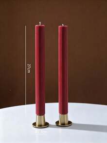 Cirelle 1 buah Lilin Taper Bergaris Aneka Warna, Lilin Makan Malam Tinggi Elegan Beralur untuk Pernikahan, Pesta, Ulang Tahun & Dekorasi Meja Rumah yang Estetis - Beraneka warna - View 19