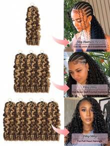 Boho Braids Miracle Knots Crochet Human Hair In 100% Remy Burmese Curl Feather Line Crochet Hair Braids Salon Silky Seamless Invisible Highlight Paino Color P4/27# Feather Crochet Human Hair Braiding For Women Micro Pre Looped Burmese Curly Extensions - S4/27 - View 3