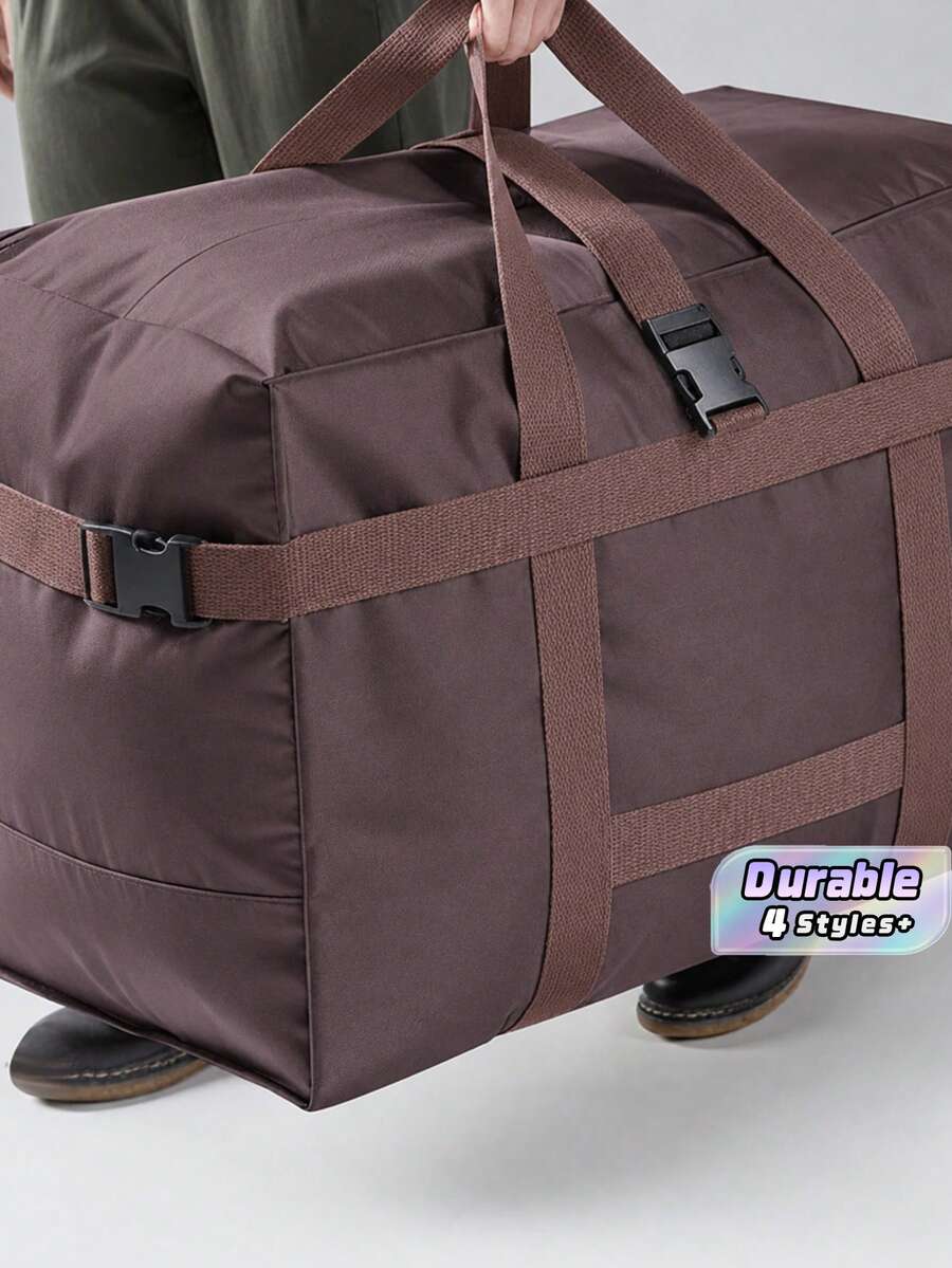 Thick Oxford Cloth Travel Storage Bag, Large Capacity Quilt Clothes Organizer Bag, Portable Student Dorm Bedding Luggage Storage Tote - Multicolor - View 1