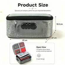 [Flame Resistant Bag] High-Quality Flame Resistant File Bag 17x11.8x5 Inches, 3 Carrying Methods, Multi-Layer Storage Bag, With Mesh Bag, Card Slot And Password Lock, Suitable For Emergency Preparedness During Travel, At Home And In The Office - C - View 8
