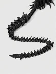 ROMWE Goth 1件裝黑色Y2K千禧辣妹龐克風 龍骨蠍子 3D簡約女款中性領帶，適合大學、購物、演唱會、約會 - 黑色鏈條款 - 查看 3