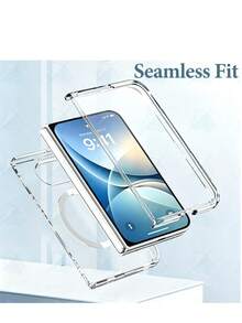 Teckwe Phone Case: Shockproof And Anti-Yellow Hard Back Cover Compatible With Iphone 18 Fold IPhoneDUO Foldable Transparent Magnetic Phone Case. Strong Magnetic Protective Shell. Compatible With Magsafe Wireless Charging. - Clear - View 3