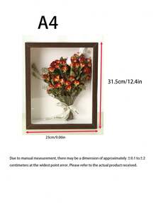 1pc Handmade Dried Flower Display Frame, Double-Sided Transparent Photo Frame, Diy 3d Insect Clay Model Specimen Holder, Desktop Frame, Gift For Birthday, Graduation - Multicolor - View 10