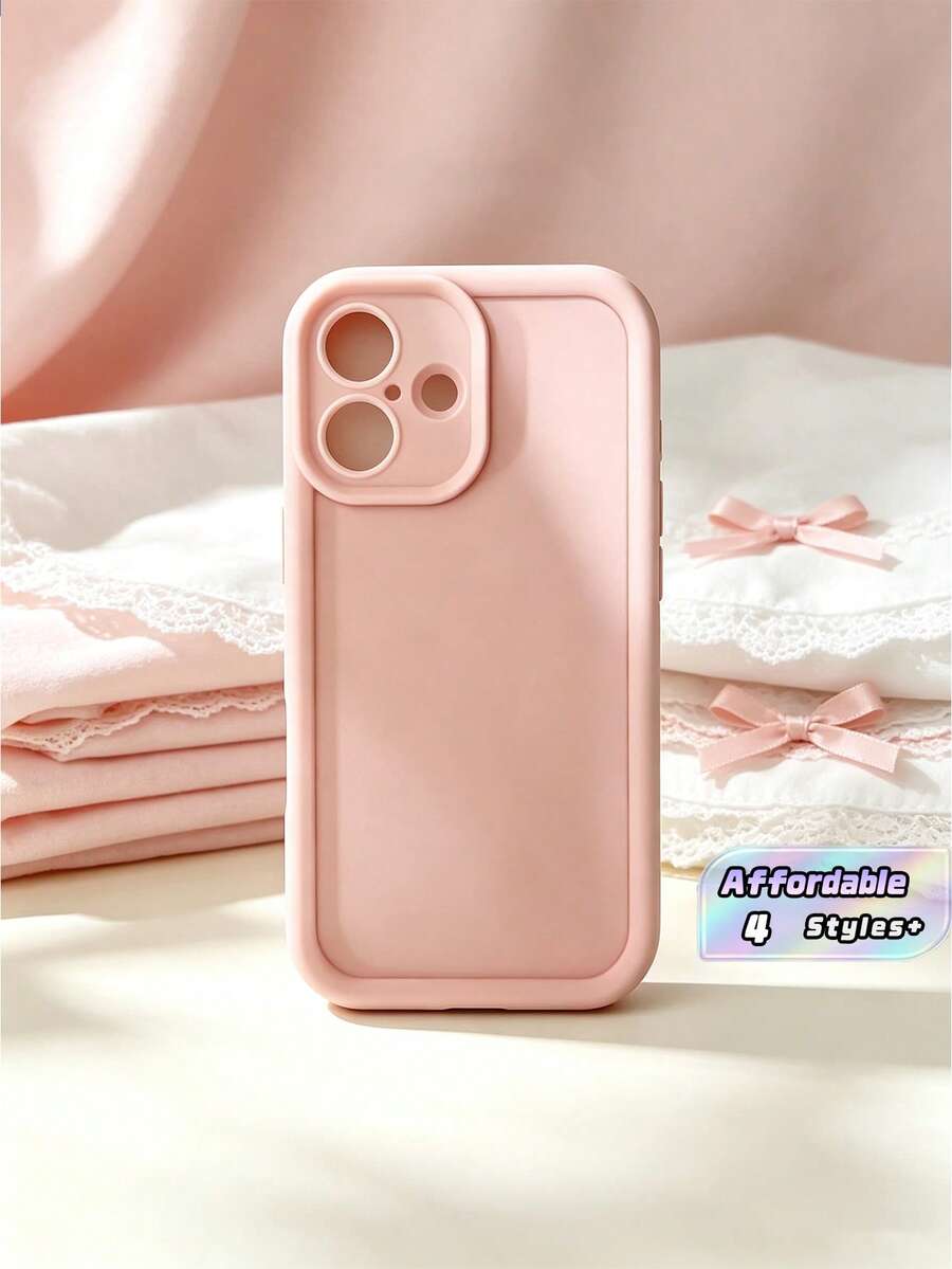 1件基礎款蘋果粉色 T 高階防震波紋手機殼，相容 iPhone，防水防摔防刮，春季款 - 彩色 - 查看 1