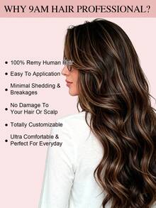 Balayage Brown Octopus Clip‑In Remy Human Hair Extensions One Piece All‑In‑One Multi‑Clips Hair Piece No Glue No Tape Add Full Volume For Women - S2/6/2 - View 11