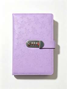 1 Pc,Purple/Pink/Chinese Red/Light Green/Coffee Color,A5 Lockable Password Diary, Stationery Notebook, Thick Cartoon Password Book, Student Memo Book, Creative School Planner Supplies - A5 - View 15