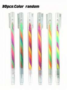 5/24/30/36/42 Pcs Colorful Quicksand Glitter Gel Pens, Gel Pens With Macaron‑Colored Rainbow Refills, Small Gifts For Student Stationery, Suitable For Campus Use, For Both Boys And Girls, For Students, Stationery And Drawing Purposes - Multicolor - View 14