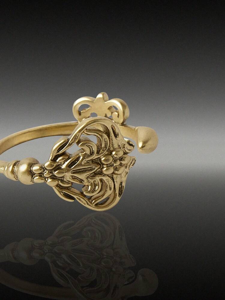 MortiRose Gold Alien Vintage Gothic Personalized Ring - Gold - View 2