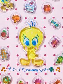LOONEY TUNES X POKOJA LAND Tweety Bird 3D Puffy Sticker Sheet 4 Style Options, Transparent PVC Bubble Glue Cartoon Decals With Character Figure & Mini Item Shapes, Reusable Waterproof Stickers For Journaling Scrapbooking Laptop Suitcase Decor - Multicolor - View 13