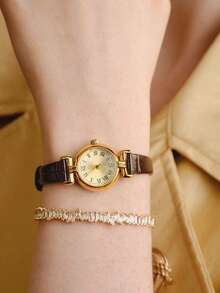 Opalesca Osmanthus Small Brown Highly Attractive Light Luxury Niche Retro Art Watch Waterproof Small Exquisite High Sense Of Simplicity - Brown - View 7