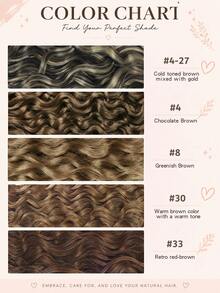 Water Wave Tape In Hair Extensions Remy Human Hair #30 Brown 20Pcs 50G Virgin Hair Extensions Real Hair Extensions Natural Real Hair Extensions - S30 - View 11