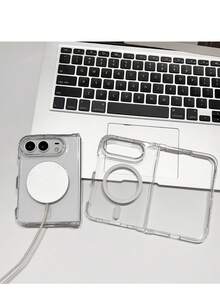 Teckwe Phone Case: Shockproof And Anti-Yellow Hard Back Cover Compatible With Iphone 18 Fold IPhoneDUO Foldable Transparent Magnetic Phone Case. Strong Magnetic Protective Shell. Compatible With Magsafe Wireless Charging. - Clear - View 5