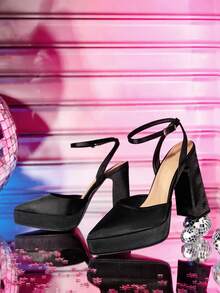 CUCCOO LuxiPop High Heels Shoes Simple Fashion Banquet Shoes - Black - View 2