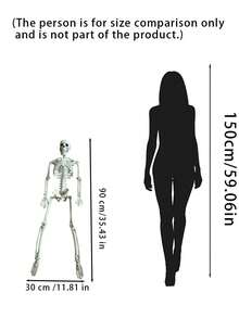 1 Piece Oversized Halloween Skull Prop, A Horror-Themed Skeleton Decoration Suitable For Haunted House, Bar Interior, And Various Halloween-Themed Party Scene Setups - A - View 4