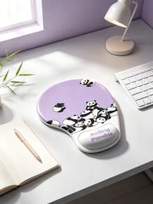 Cute Panda‑Pattern Memory Foam Wrist‑Support Mouse Pad, Thick Anti‑Slip Dust‑Resistant Wrist Cushion For Gaming & Office Daily Use - View 5