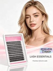8 Tray 3D Mink Lash Clusters D Curl High Volume 8-20mm Mixed Lengths Fluffy Soft Lightweight DIY Eyelash Extension Kit For Daily Wedding Party Halloween Natural Look - Multicolor - View 7