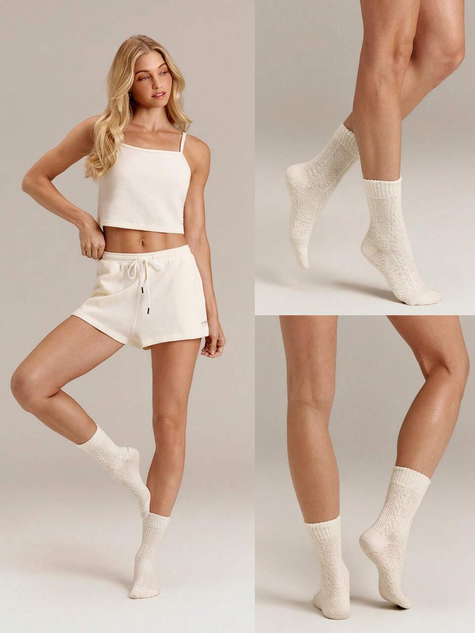 1 Pack 23% Wool Cable Knit Tube Socks With Slouch Styling & Soft Reinforced Cuff Daily Casual Fall Winter Wear