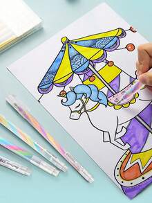 5/24/30/36/42 Pcs Colorful Quicksand Glitter Gel Pens, Gel Pens With Macaron‑Colored Rainbow Refills, Small Gifts For Student Stationery, Suitable For Campus Use, For Both Boys And Girls, For Students, Stationery And Drawing Purposes - Multicolor - View 7